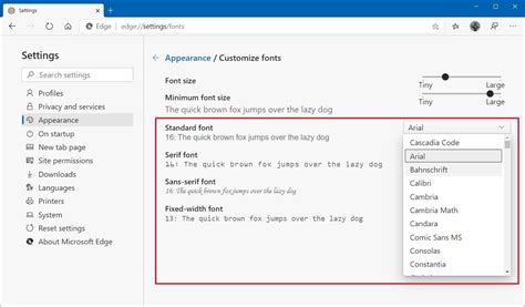 adjust font settings.